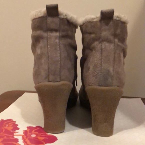 Cute wedge suede/fur boots - Picture 4 of 8